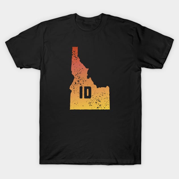 US state pride: Stamp map of Idaho (ID letters cut out) T-Shirt by AtlasMirabilis